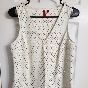 NWOT Faux Leather Laser Cut Top